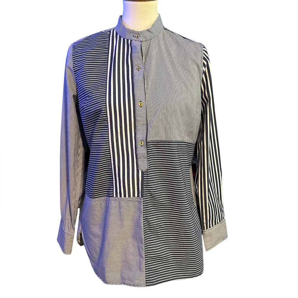 C. Wonder Blue & White Striped Patterned Shirt Small
